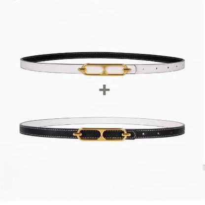 New H Family Leather Fine Belt 1024032019