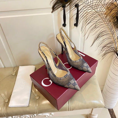 GG Fashion printed letter chain high heels 0725061702