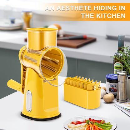 Hand-held Rotary Cheese Grinder｜Vegetable Chopper, Non-Electric Tool
