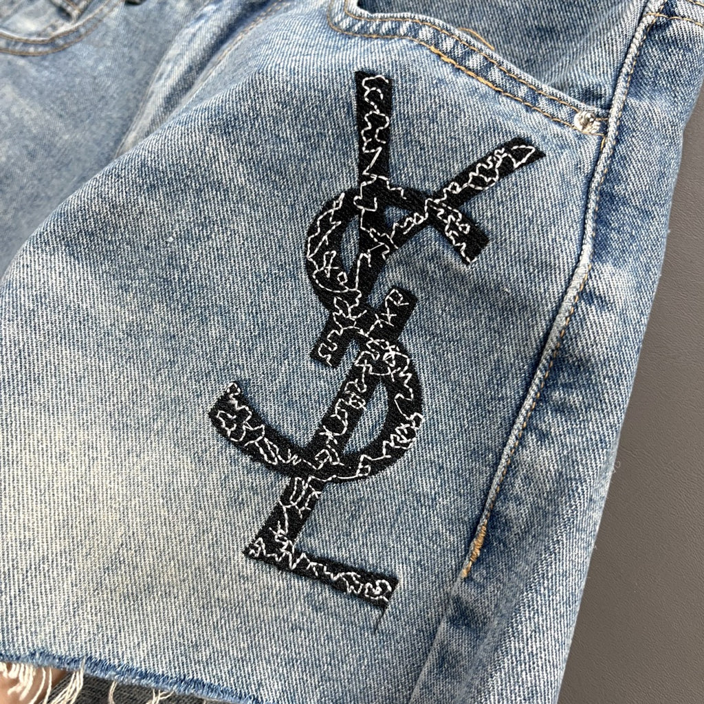 YSL fashion denim shorts 0725070105