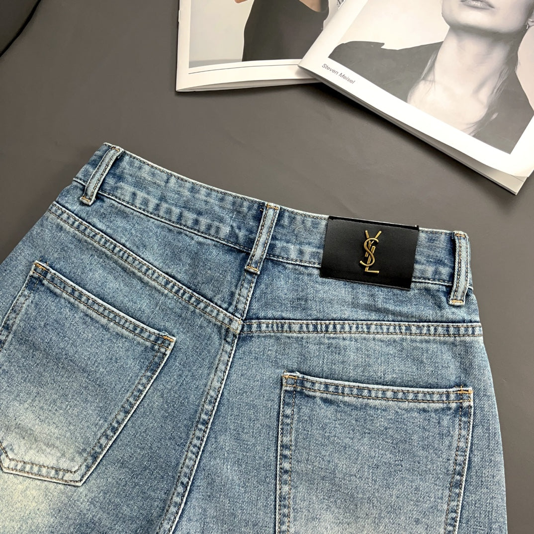 YSL fashion denim shorts 0725070105