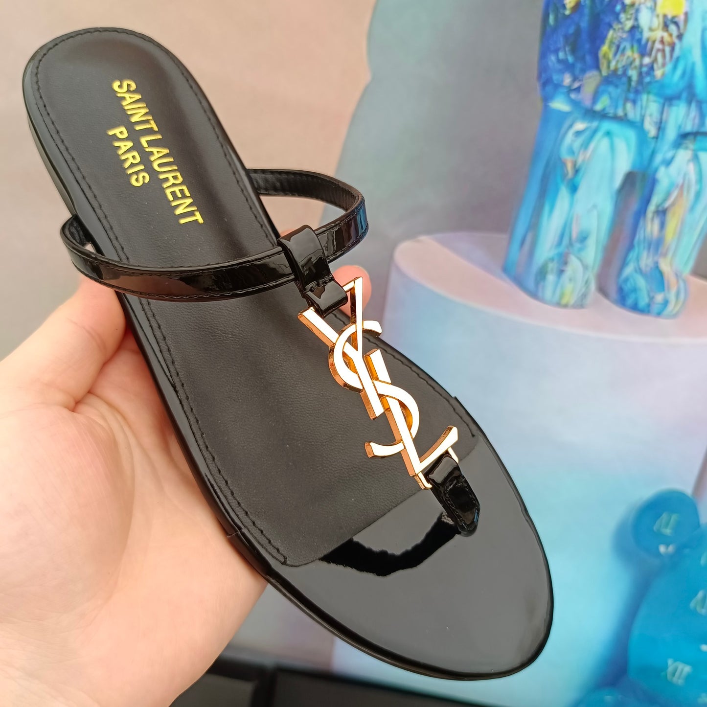 YS metal logo flat sandals 0724072401