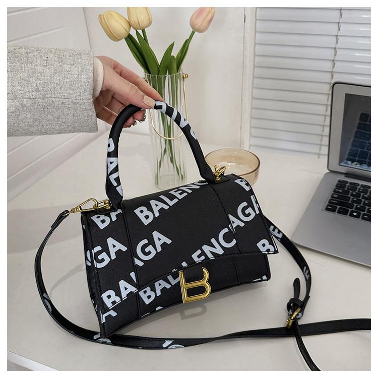 High-grade Texture Letter Hourglass Bag Single-shoulder Portable Crossbody Fashion Bag 1024041102