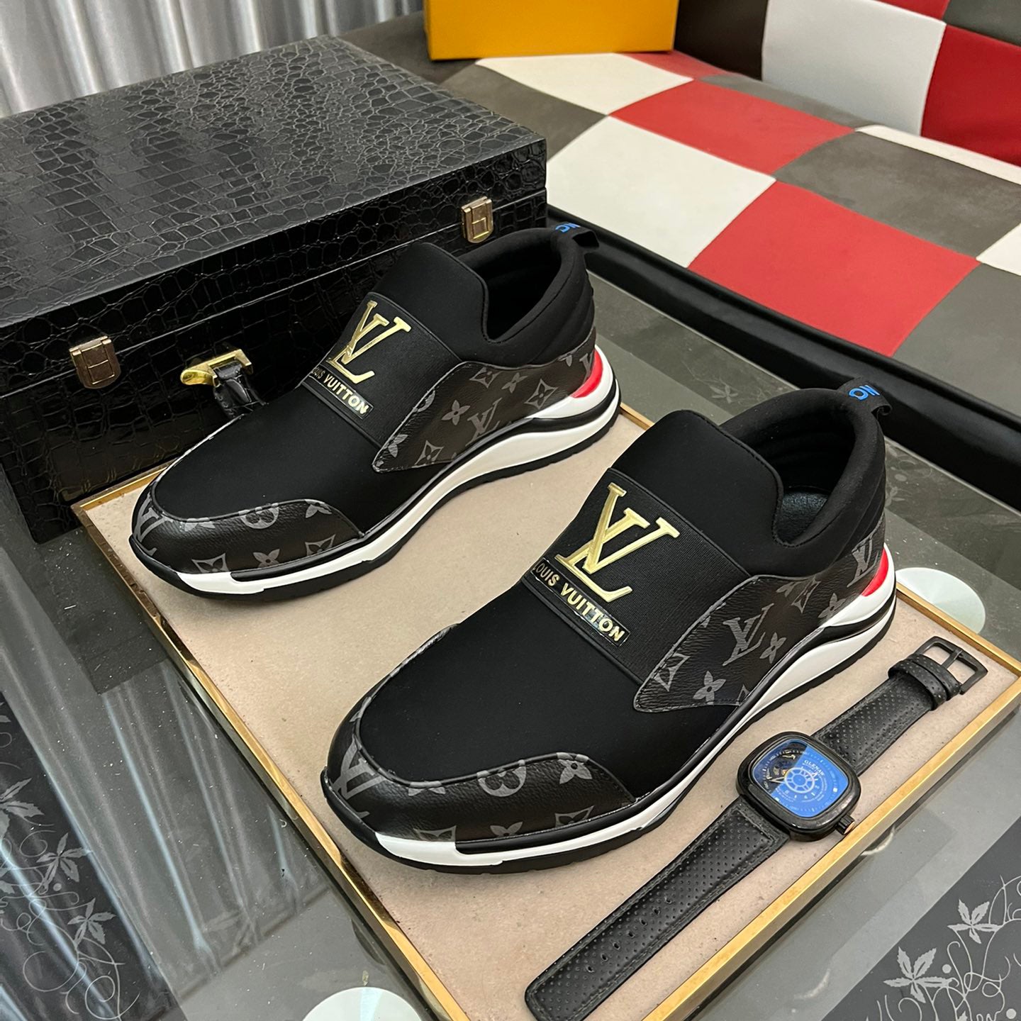 Men's slip-on printed sneakers XC0723072501