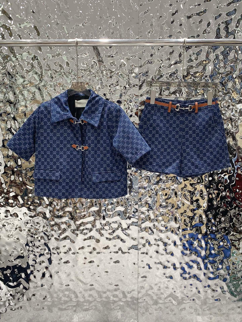 GG Fashion print short sleeve and shorts set 0725052811