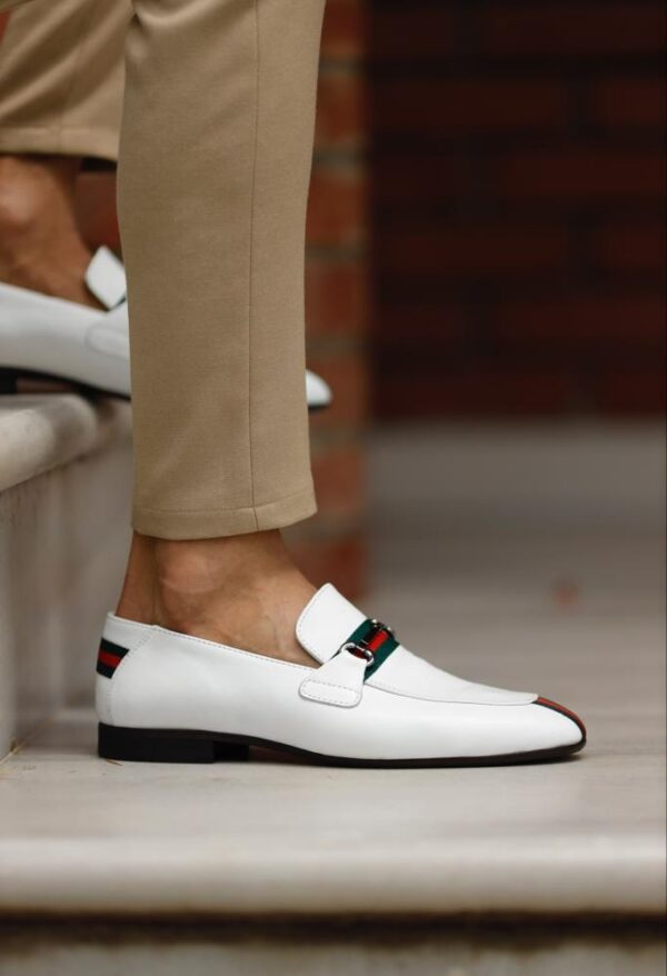 Men's Classic Dress Shoes White Penny Loafer