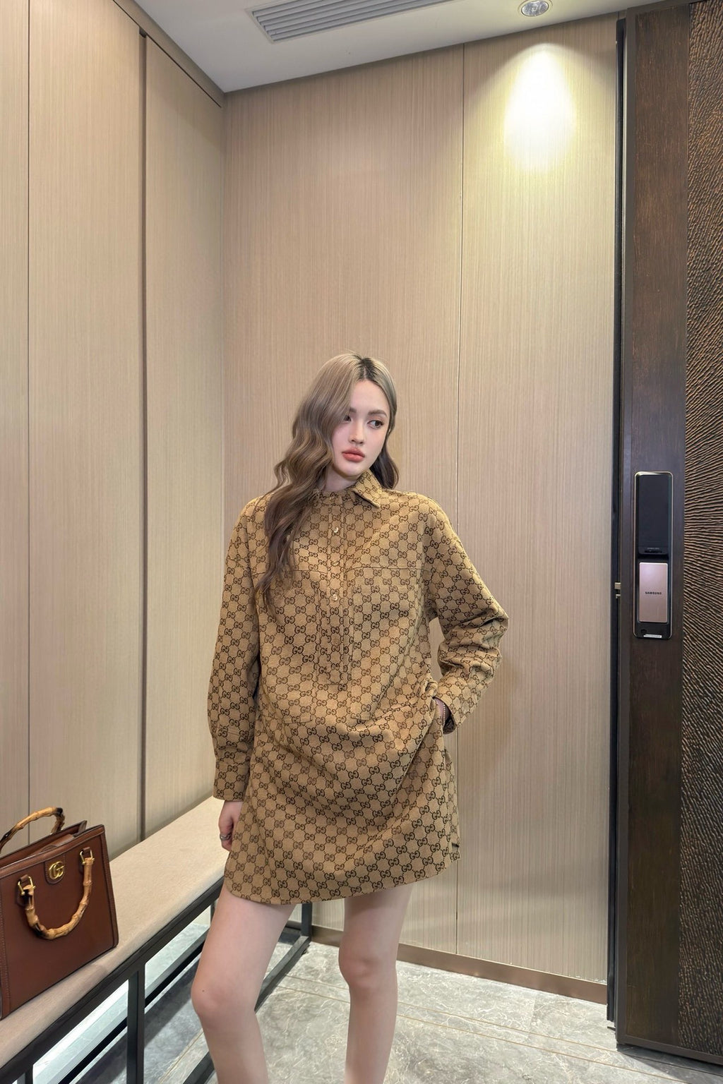 GG Fashion printed stand-up collar 0725062013