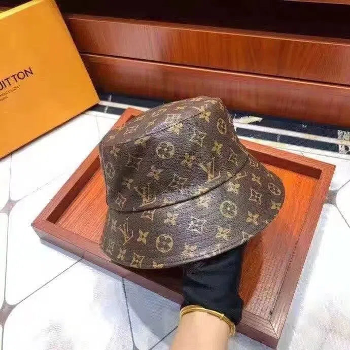 New leather classic fisherman hat British retro Korean fashion all-match basin hat for men and women with the same style big head circumference