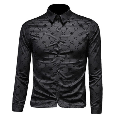 New Fashion Casual Versatile Men's Long Sleeve Shirt PF1023110704