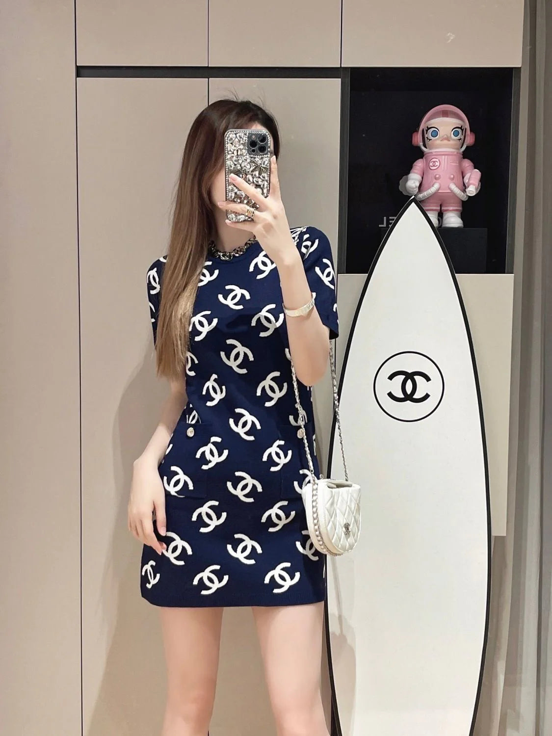 Fashion New Slim-fit Slim-fit Knitted Short-sleeved Dress 1024041621