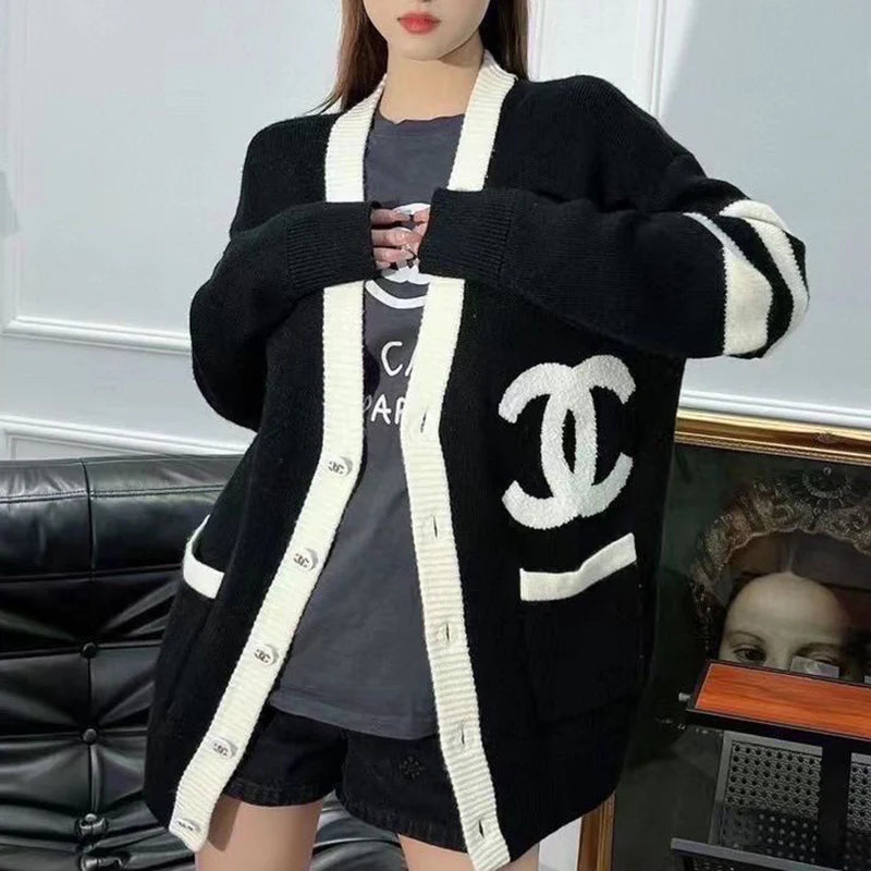 Versatile Knitted Embroidered Cardigan 1024093027