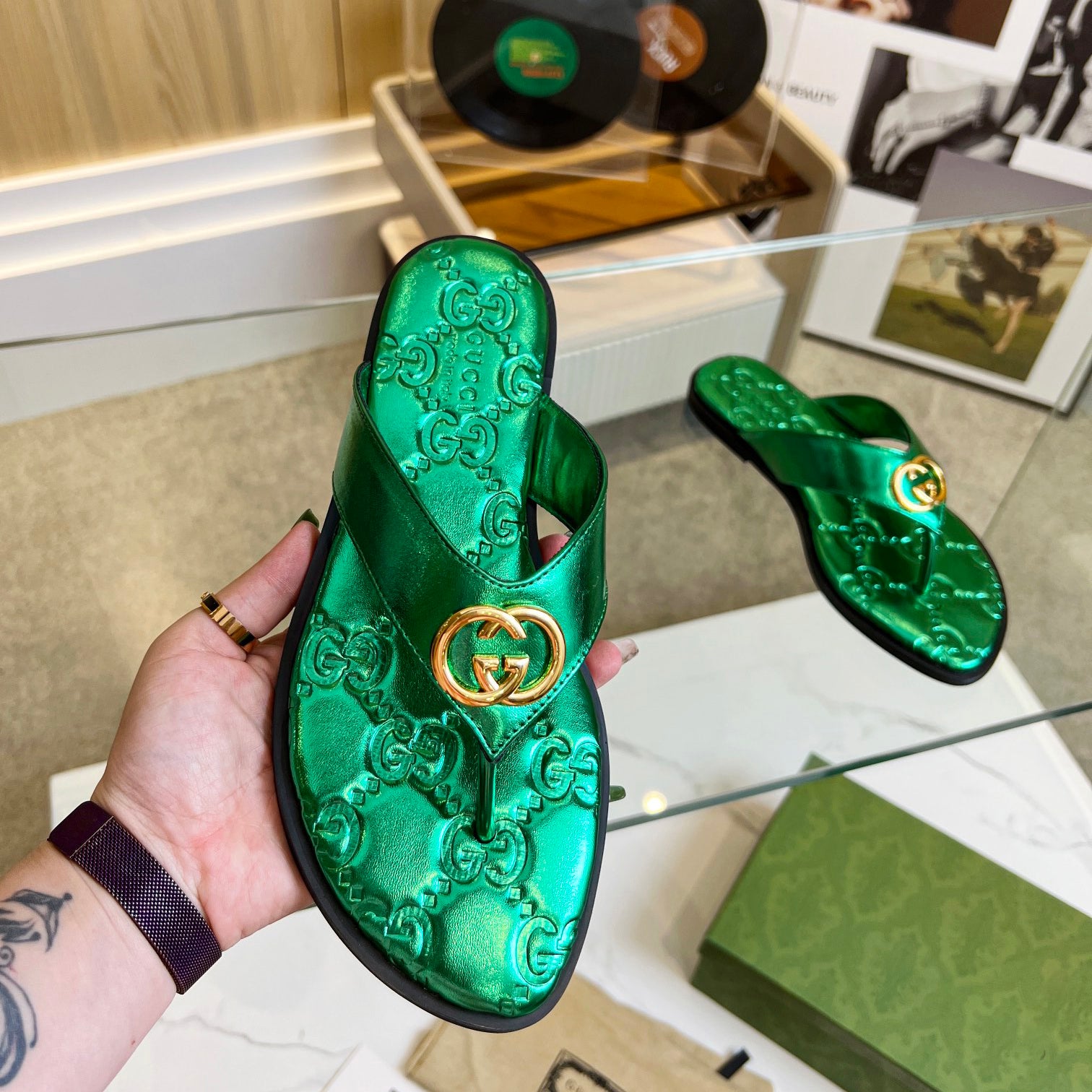 print couple flip flops 03081