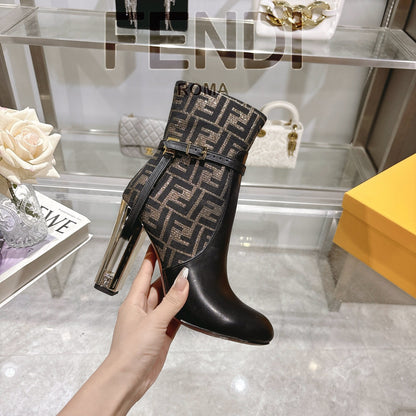 FD Round toe leather Delfina boots 1824111503