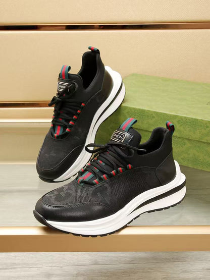 GG luxury fashion large print rubber sole sneakers 0725010201