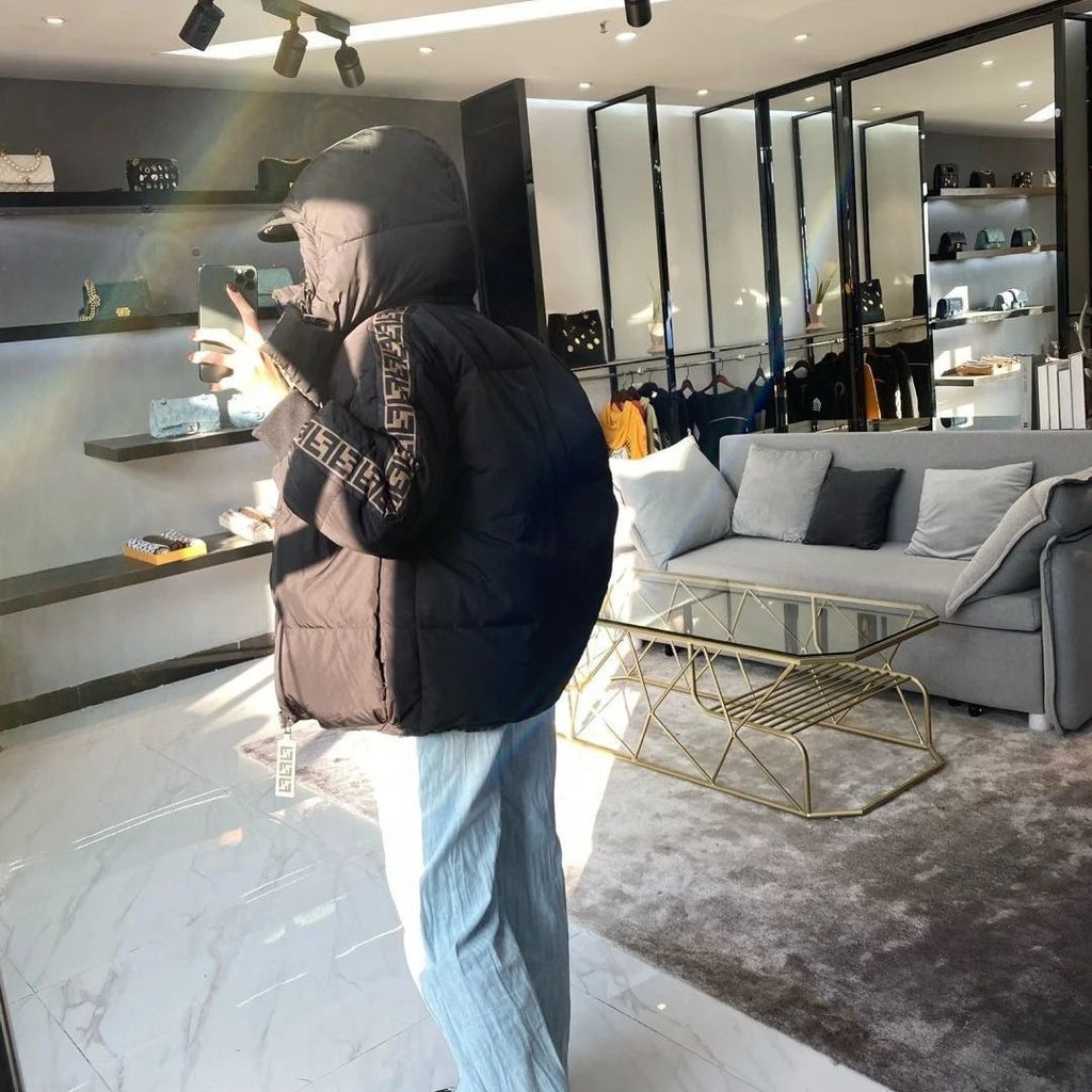 2023 New autumn and winter double-sided down jackets for men and women, loose casual plus velvet warm hooded jackets XC1523092002