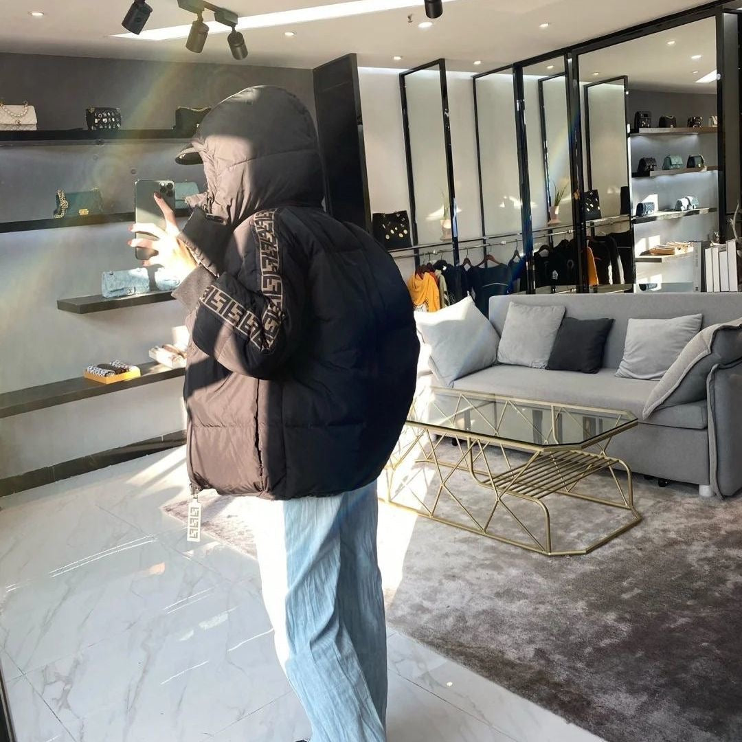 2023 New autumn and winter double-sided down jackets for men and women, loose casual plus velvet warm hooded jackets XC1523092002