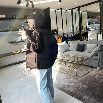 2023 New autumn and winter double-sided down jackets for men and women, loose casual plus velvet warm hooded jackets XC1523092002