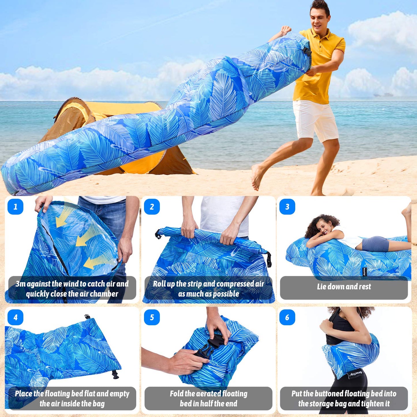 BEAUTRIP Air Couch | Inflatable Air Sofa Hammock | The perfect air lounger for backyard lake trips, picnics and music festivals