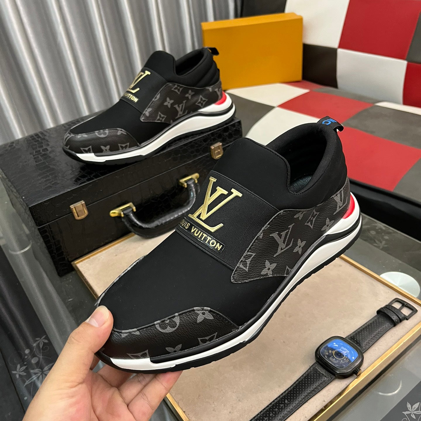 Men's slip-on printed sneakers XC0723072501