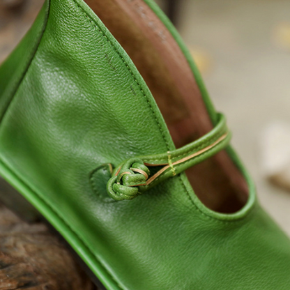 Handmade Chinese Elements Soft Leather Retro Flats 35-41