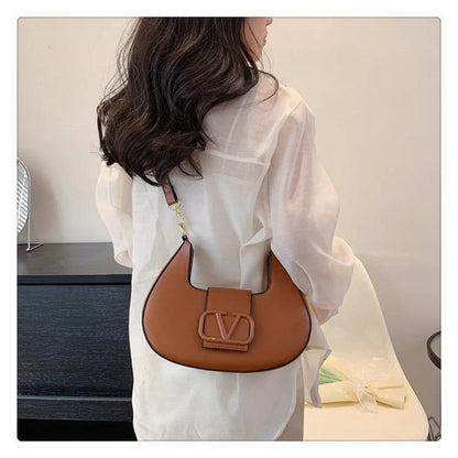 New Solid Color Litchi Underarm Bag Fashion Shoulder Bag 1024051518