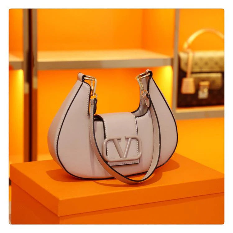 New Solid Color Litchi Underarm Bag Fashion Shoulder Bag 1024051518