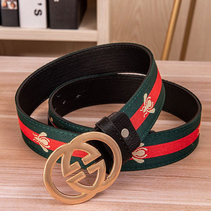 Men's Belt High-Grade Letter Leather Business Belt All-Match Casual PD02070701