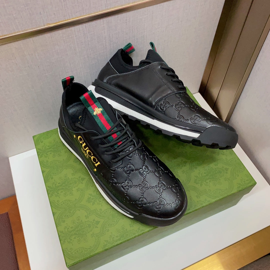 G Fashion Men's Printed Leather Casual Sneakers 0724080803