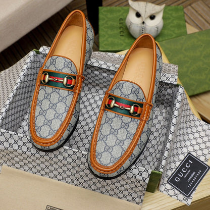 Gentleman Men's Shoes Leather Popular Classic Presbyterian Pattern Loafers 022024071102