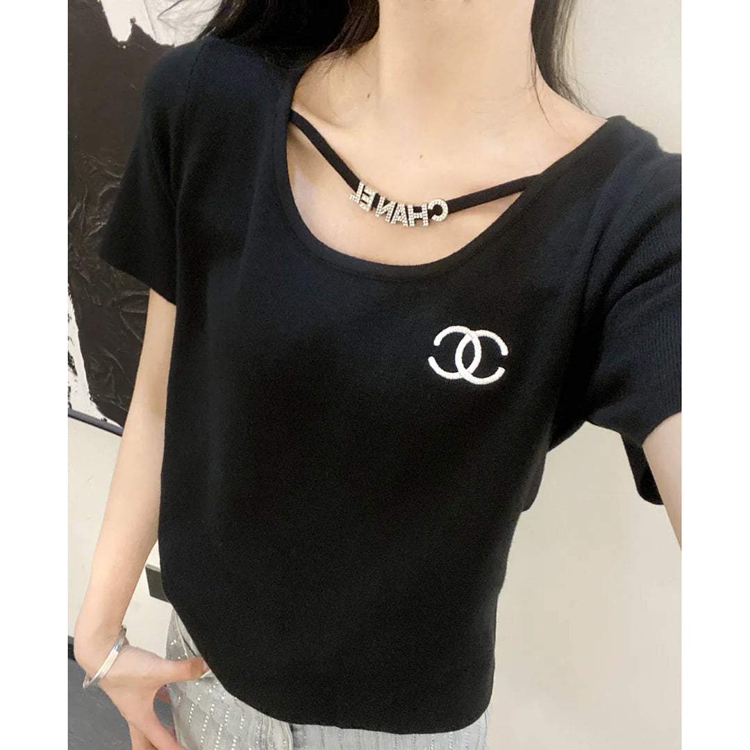 New Fashion Versatile Knitted Short Sleeves 1024040321