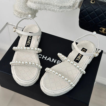 Fashion and versatile pearl chain sandals 1024052318