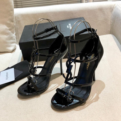 Summer New Genuine Leather Stiletto With Socialite Letter Buckle High-heeled ShoesPD05202412406