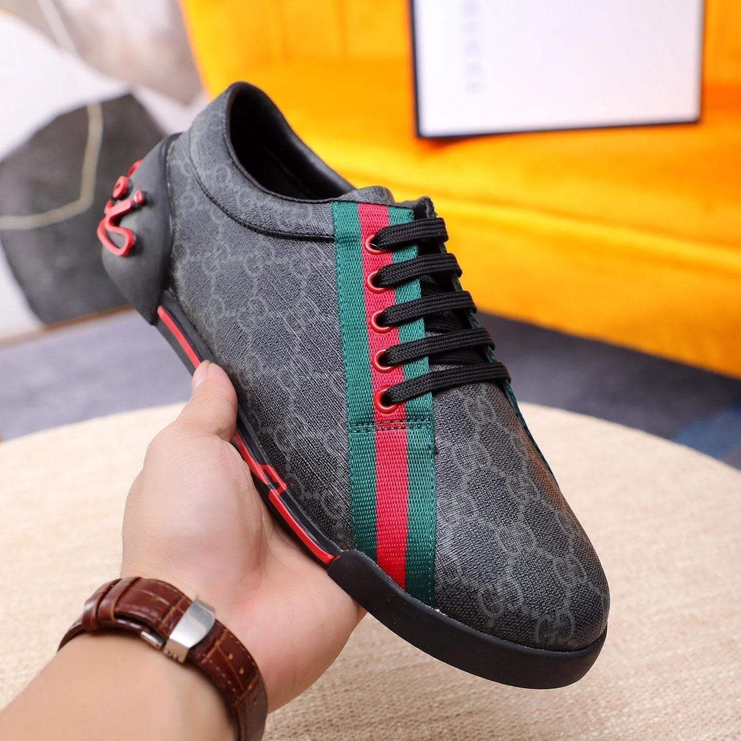 GG classic printed low-top rubber-soled sports shoes 0725061703