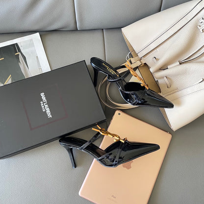 YSL's new fashionable pointed low-heeled sandals 0725061601