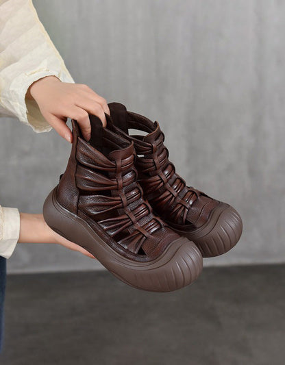 Handmade Breathable Wide Toe Box Boots Sandals