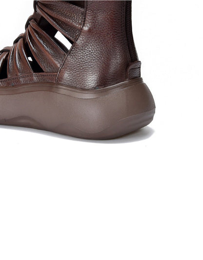 Handmade Breathable Wide Toe Box Boots Sandals