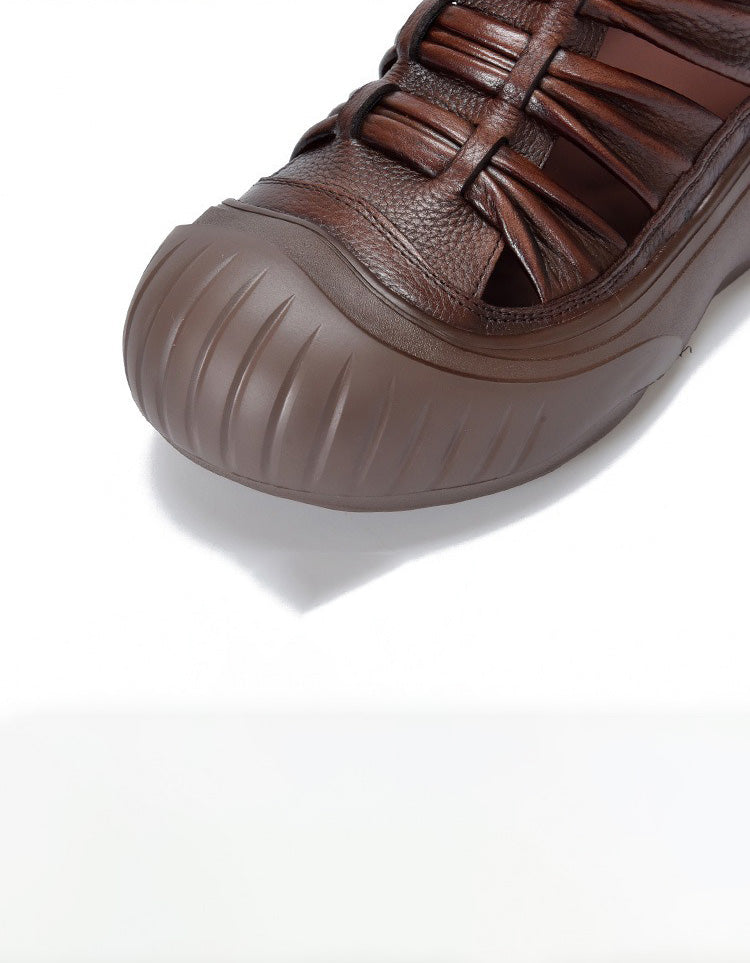 Handmade Breathable Wide Toe Box Boots Sandals