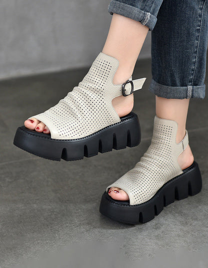 Comfortable Open Toe Retro Platform Sandals Slingback
