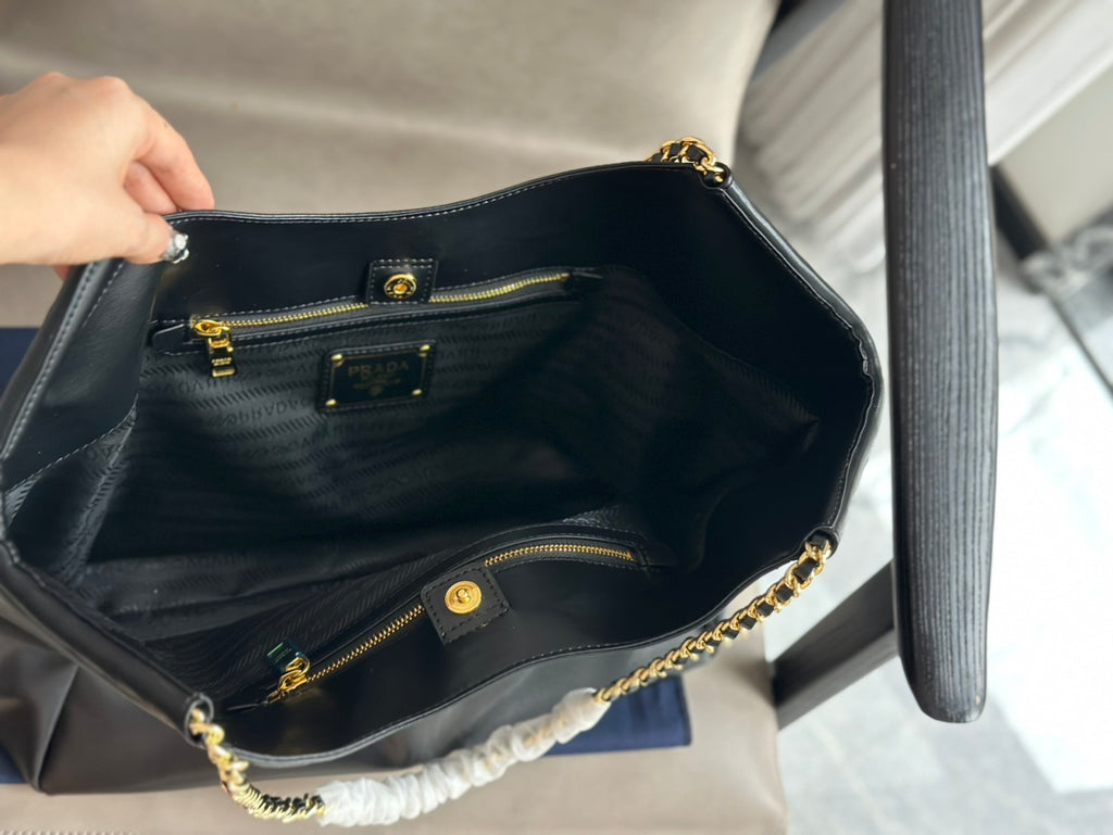 PRD black and gold double chain tote bag 0724111216