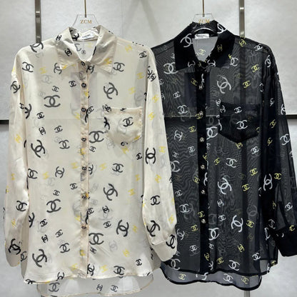 Fashion Letter Printing Old Flower Sunscreen Shirt 1024042620