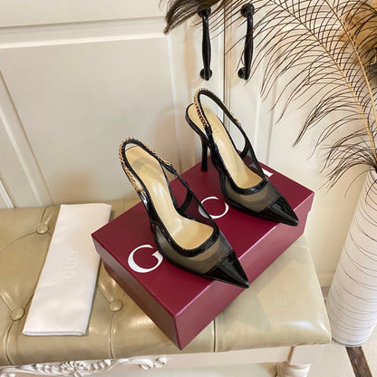 GG Fashion printed letter chain high heels 0725061702