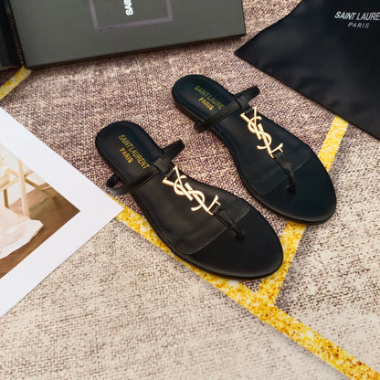 YS metal logo flat sandals 0724072401