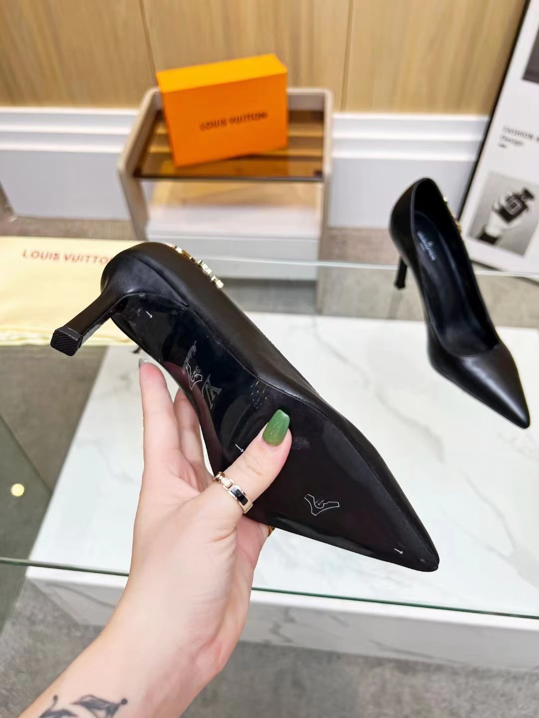 New Classic  Pointed Toe Leather Shoes 9.5CM High Heels