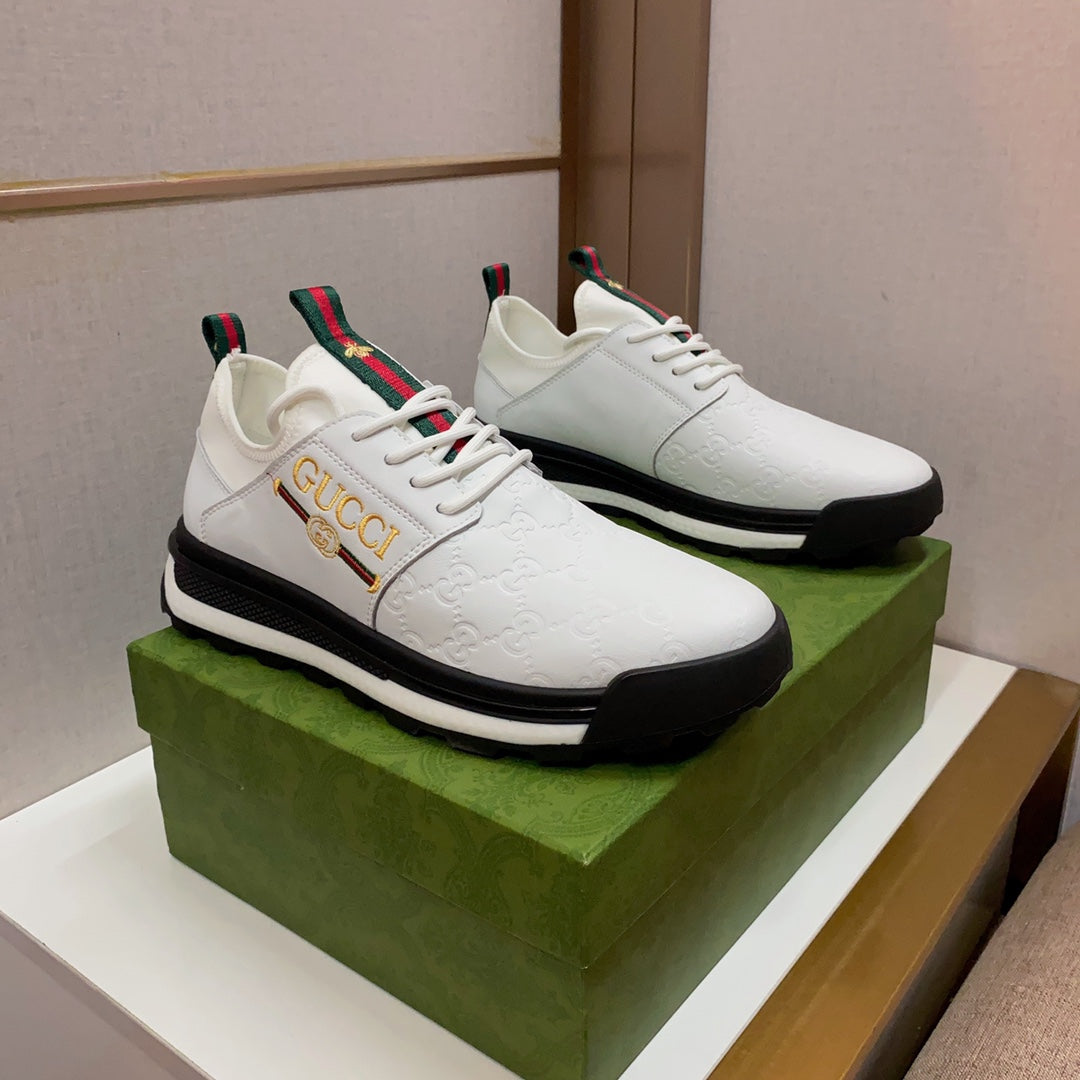 G Fashion Men's Printed Leather Casual Sneakers 0724080803