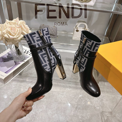 FD Round toe leather Delfina boots 1824111503
