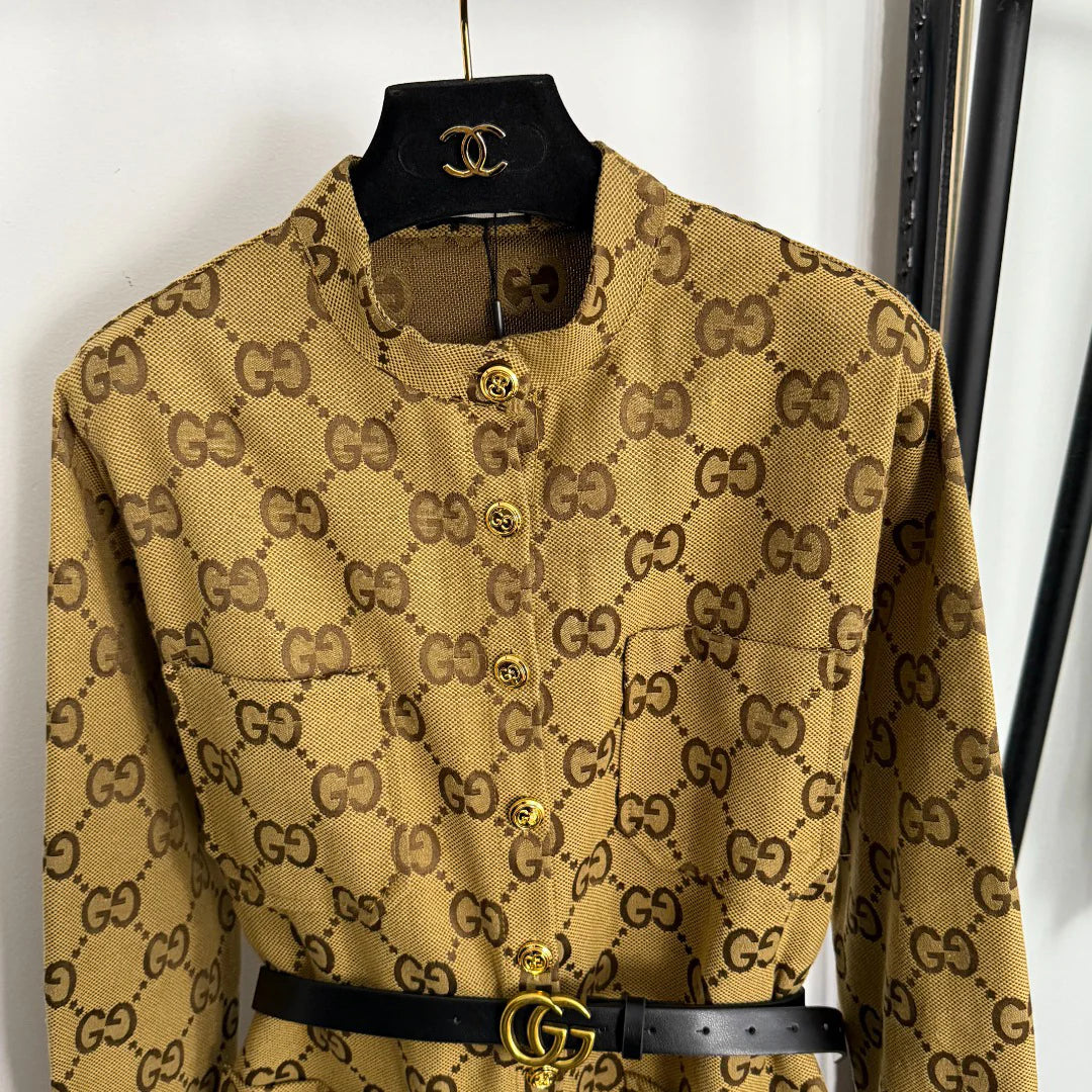 New Vintage GG Stand Collar Long-Sleeve Shirt 1025102101