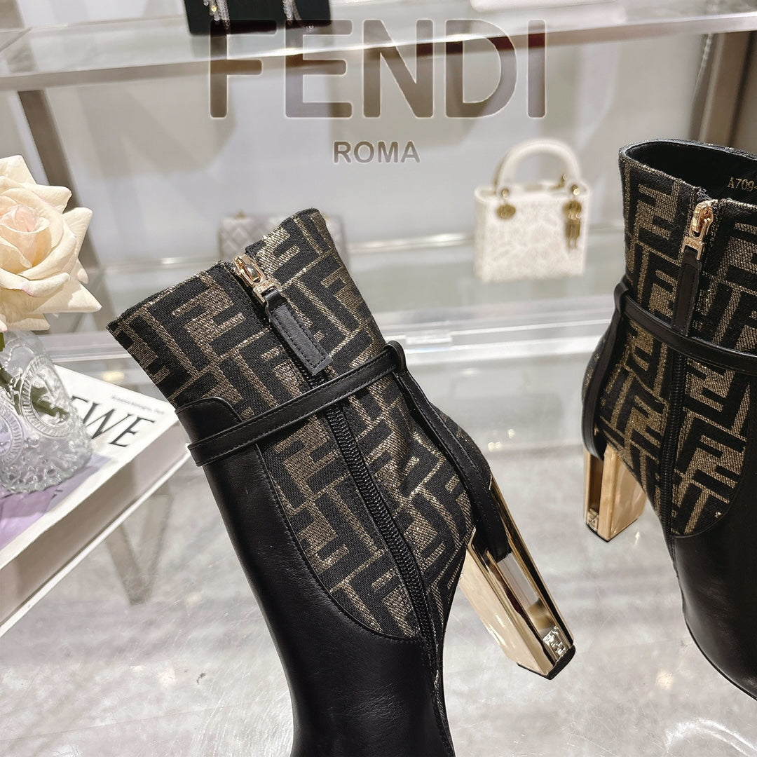 FD Round toe leather Delfina boots 1824111503