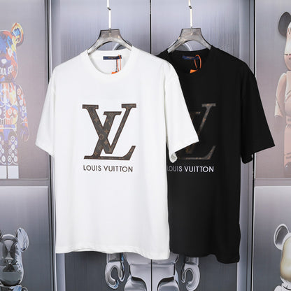 V heavy double yarn 280g printed short sleeves 0724031306