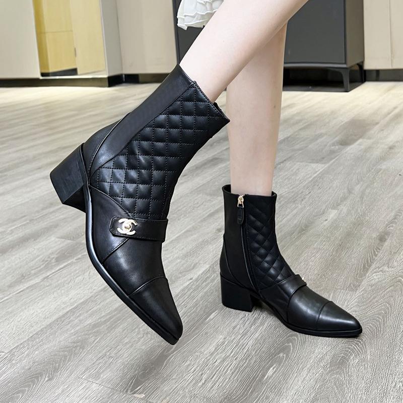 New Fashion Classic Lingge Cowhide Short Boots 1023121405