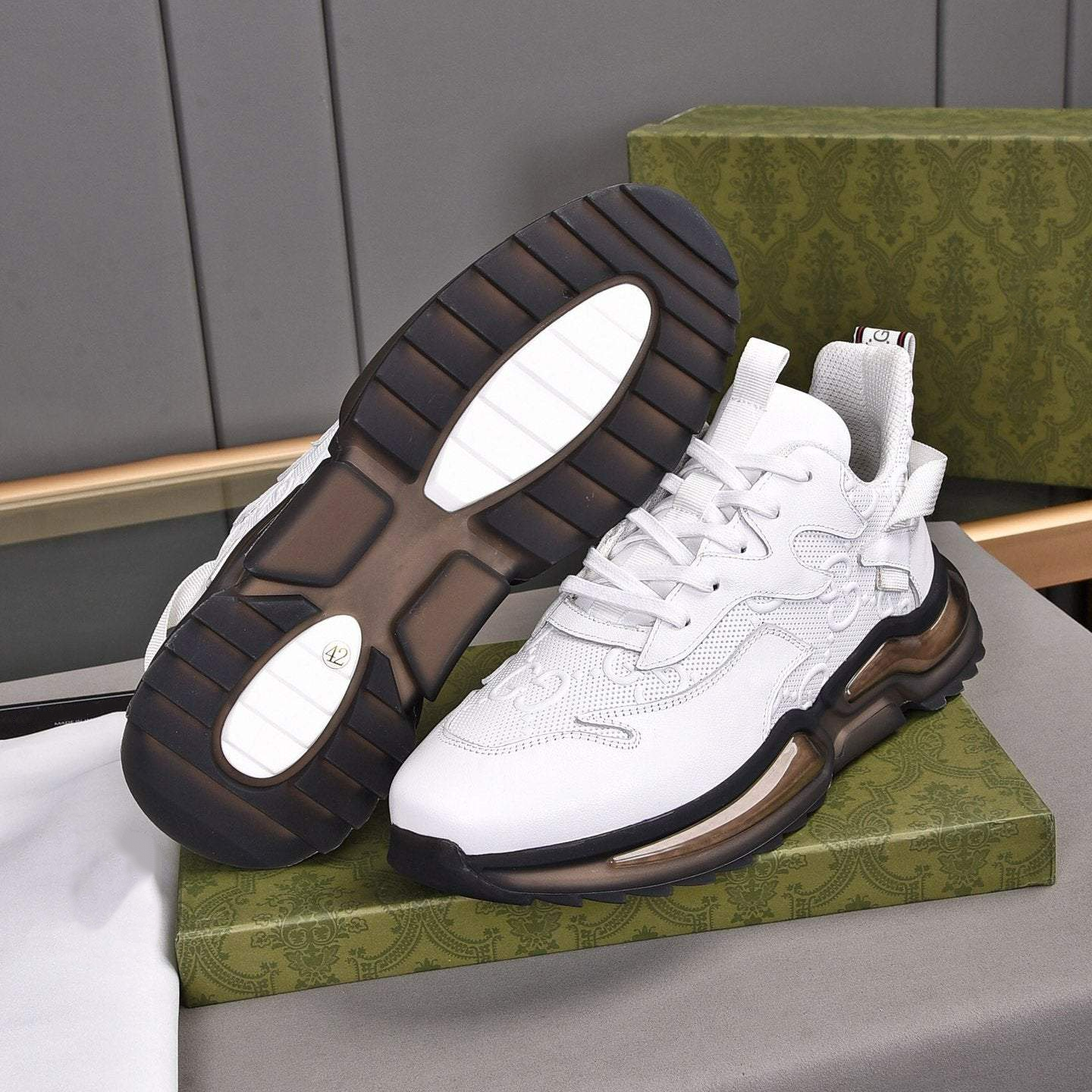 G21 White Color Block Cushion Sole Sneakers